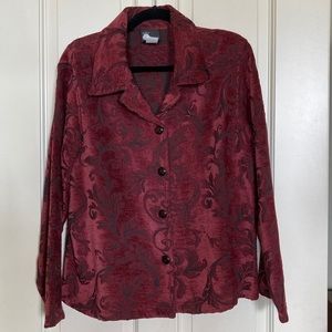 First Option Deep Red Brocade Jacket